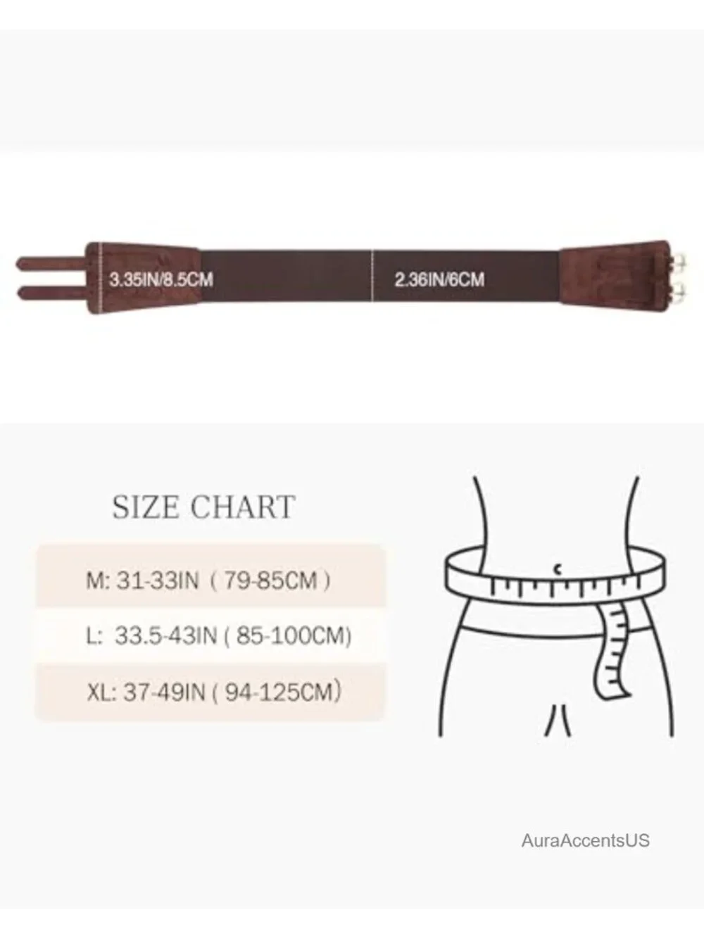Wide Faux Leather Belt for Women Double Buckle Stretchy Elastic Waist Corset